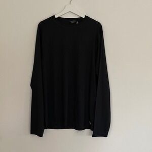 Vuori Mens Black Long Sleeve Athletic Performance Shirt XL Recycled Polyester